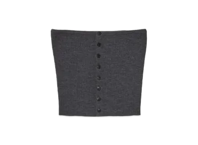 AURALEE Super Fine Wool High Gauge Rib Knit Bandeau "Top Charcoal"