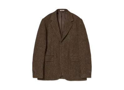 AURALEE Lama Shetland Wool Tweed Over Jacket "Brown"