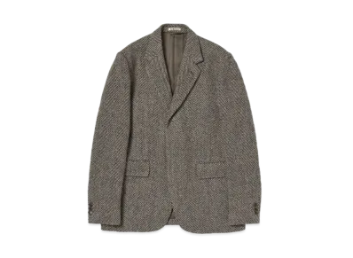 AURALEE Lama Shetland Wool Tweed Over Jacket "Khaki"