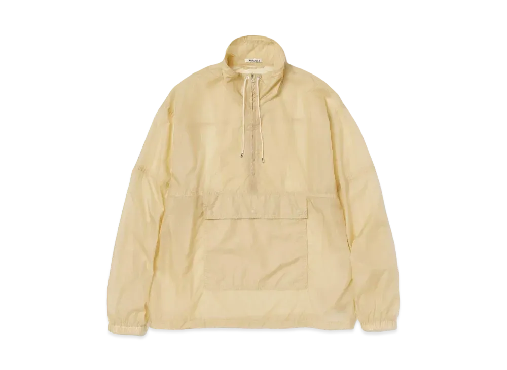 AURALEE Washed Super Light Airy Nylon Anorak "Ivory Beige"