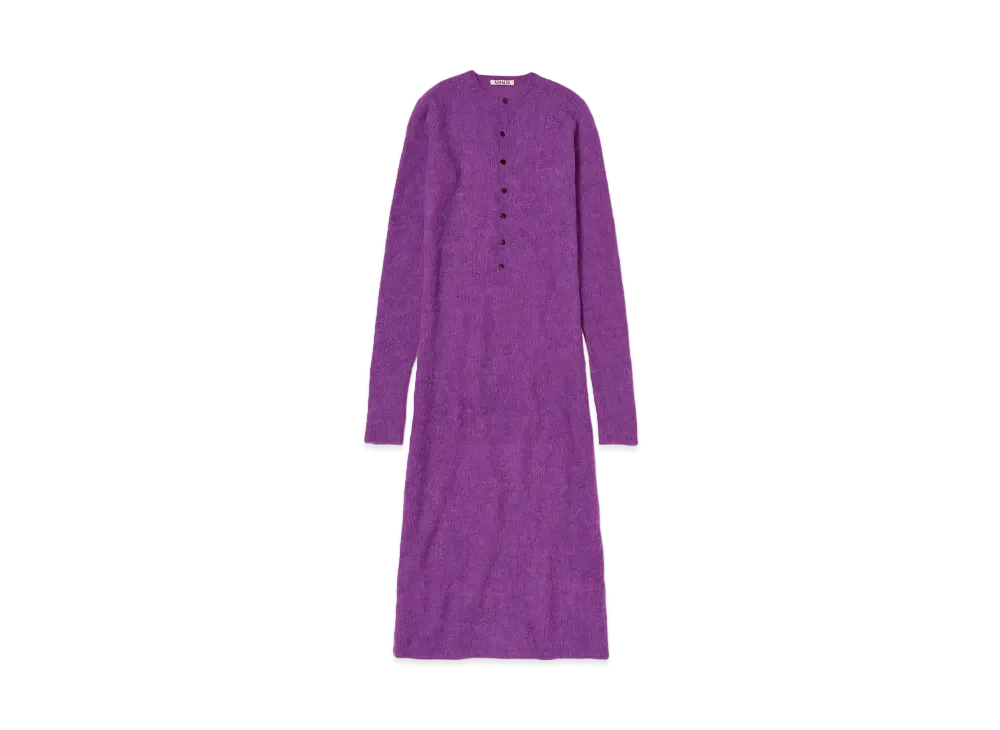 AURALEE Baby Suri Alpaca Sheer Knit One-Piece "Purple"