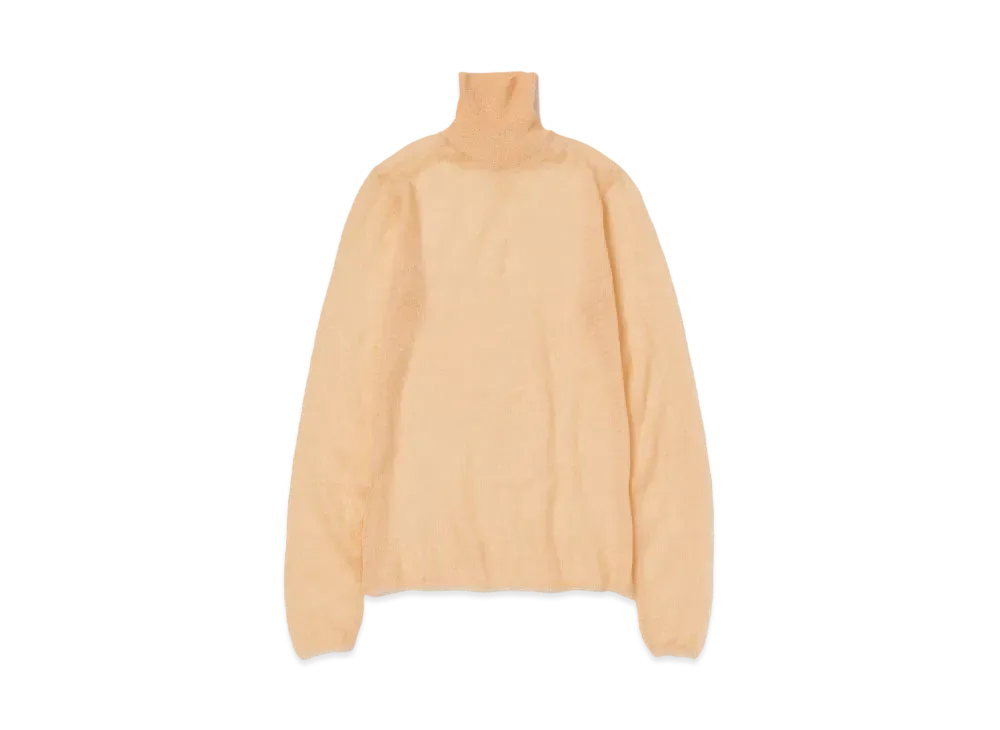 AURALEE Kid Mohair Sheer Knit Turtle "Light Orange"