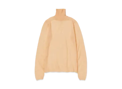 AURALEE Kid Mohair Sheer Knit Turtle "Light Orange"