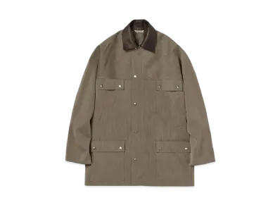 AURALEE Wool Cavarly Twill Laminate Hunting Blouson "Olive Brown"