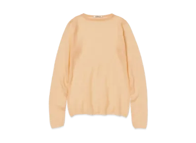 AURALEE Kid Mohair Sheer Knit Boat Neck P/O "Light Orange"