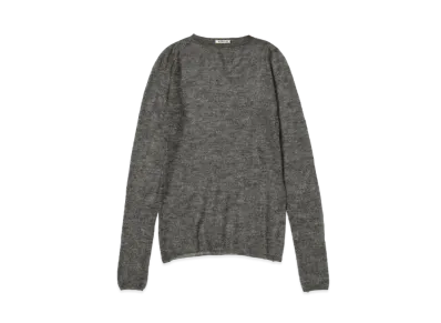 AURALEE Kid Mohair Sheer Knit Boat Neck P/O "Top Charcoal"
