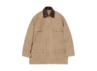 AURALEE Washed Organic Canvas Hunting Blouson "Light Brown"