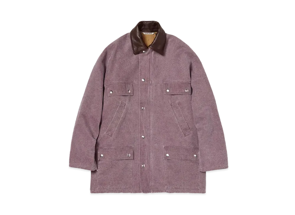 AURALEE Washed Organic Canvas Hunting Blouson "Purple"