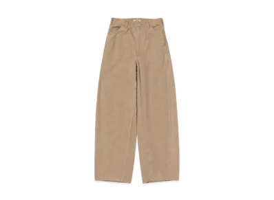 AURALEE Washed Organic Canvas Pants "Light Brown"