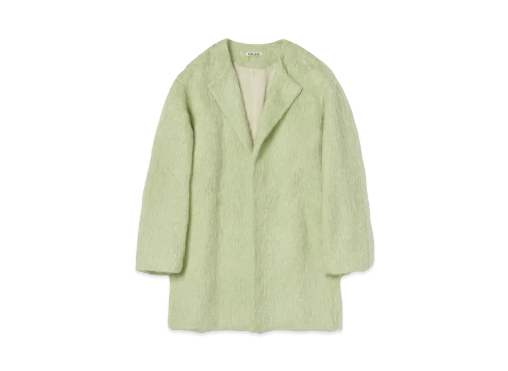 AURALEE Brushed Mohair Shaggy Coat "Light Khaki"