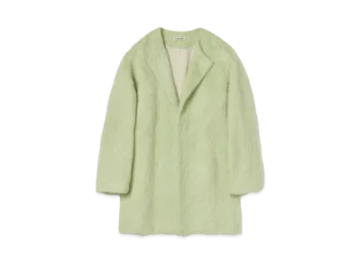 AURALEE Brushed Mohair Shaggy Coat "Light Khaki"