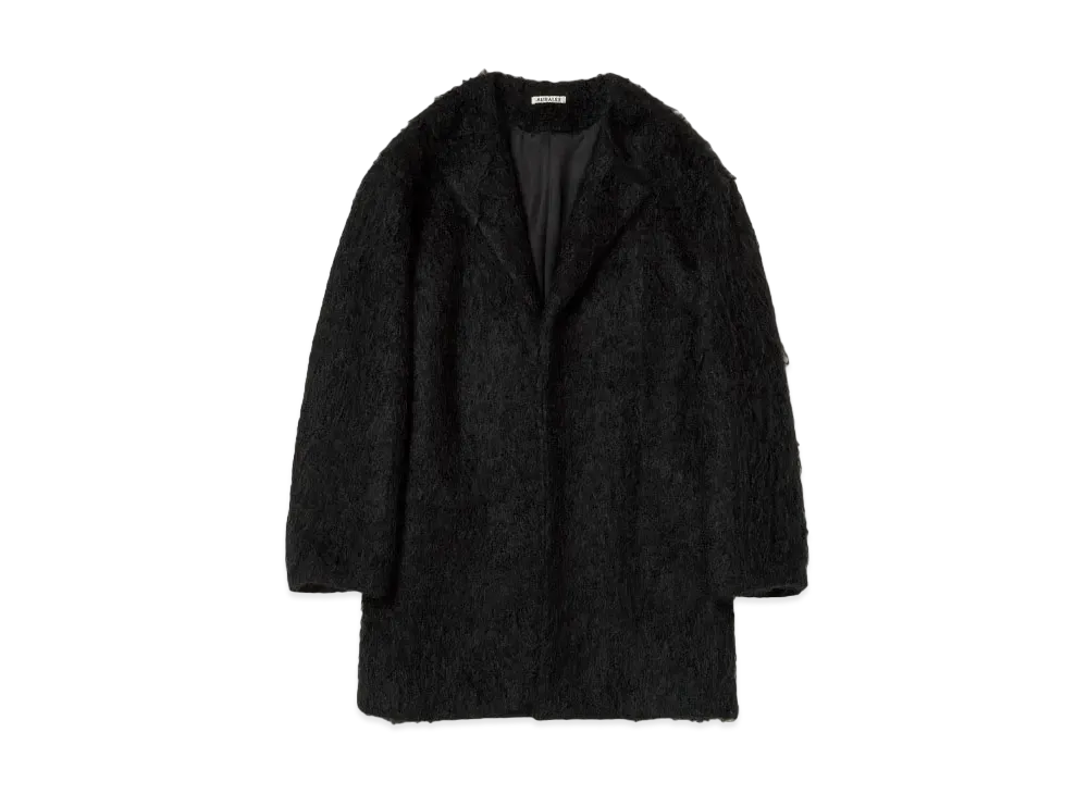 AURALEE Brushed Mohair Shaggy Coat "Black"