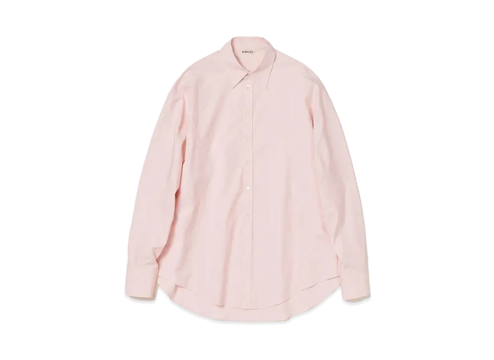 AURALEE High Count Finx Ox Dolman Sleeve Shirt "Light Pink"