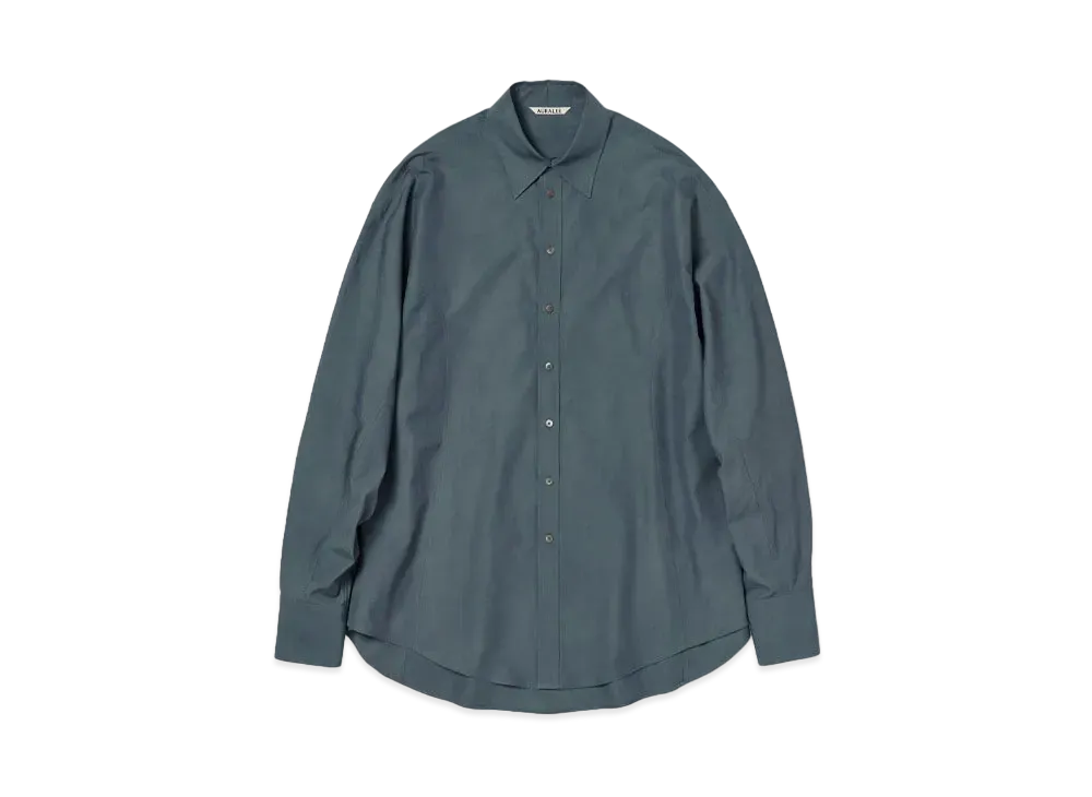 AURALEE High Count Finx Ox Dolman Sleeve Shirt "Dark Blue"