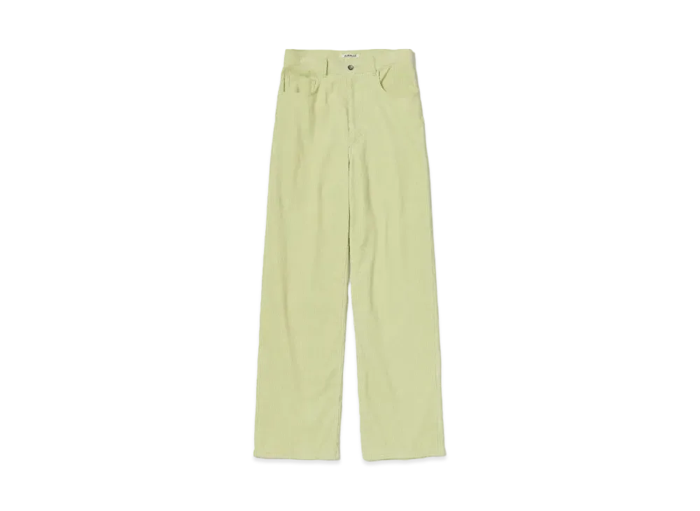 AURALEE Finx Corduroy Pants "Lime Green"