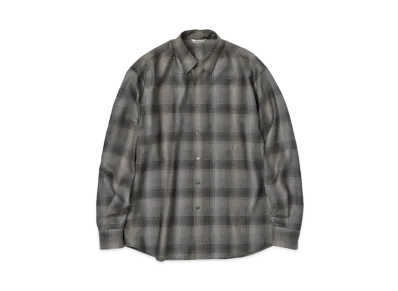 AURALEE Super Light Wool Check Shirt "Charcoal Gray"