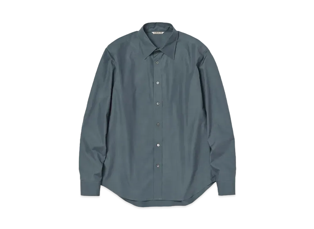 AURALEE High Count Finx Ox Shirt "Dark Blue"