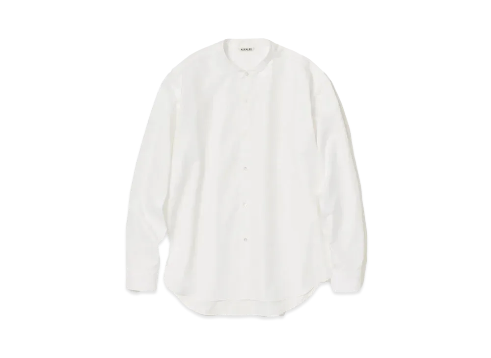 AURALEE High Count Finx Ox Stand Collar Shirt "White"