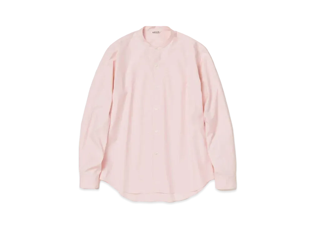 AURALEE High Count Finx Ox Stand Collar Shirt "Light Pink"