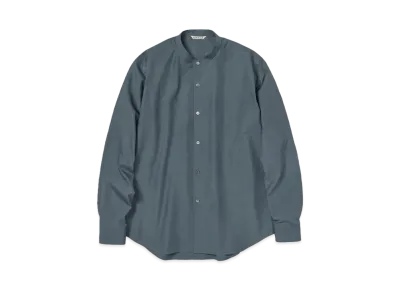 AURALEE High Count Finx Ox Stand Collar Shirt "Dark Blue"