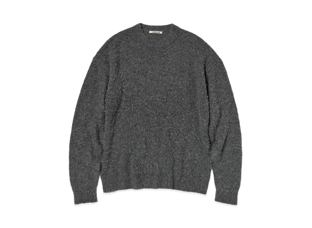 AURALEE Brushed Wool Cashmere Silk Knit P/O "Gray"