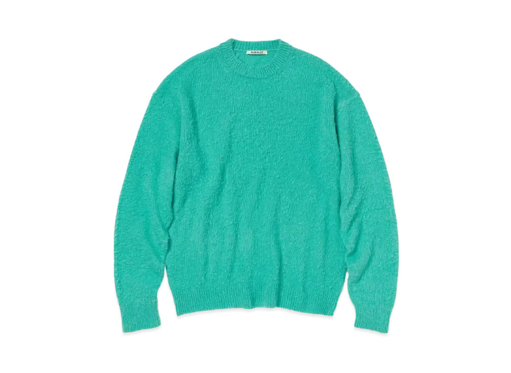 AURALEE Brushed Wool Cashmere Silk Knit P/O "Aqua Green"