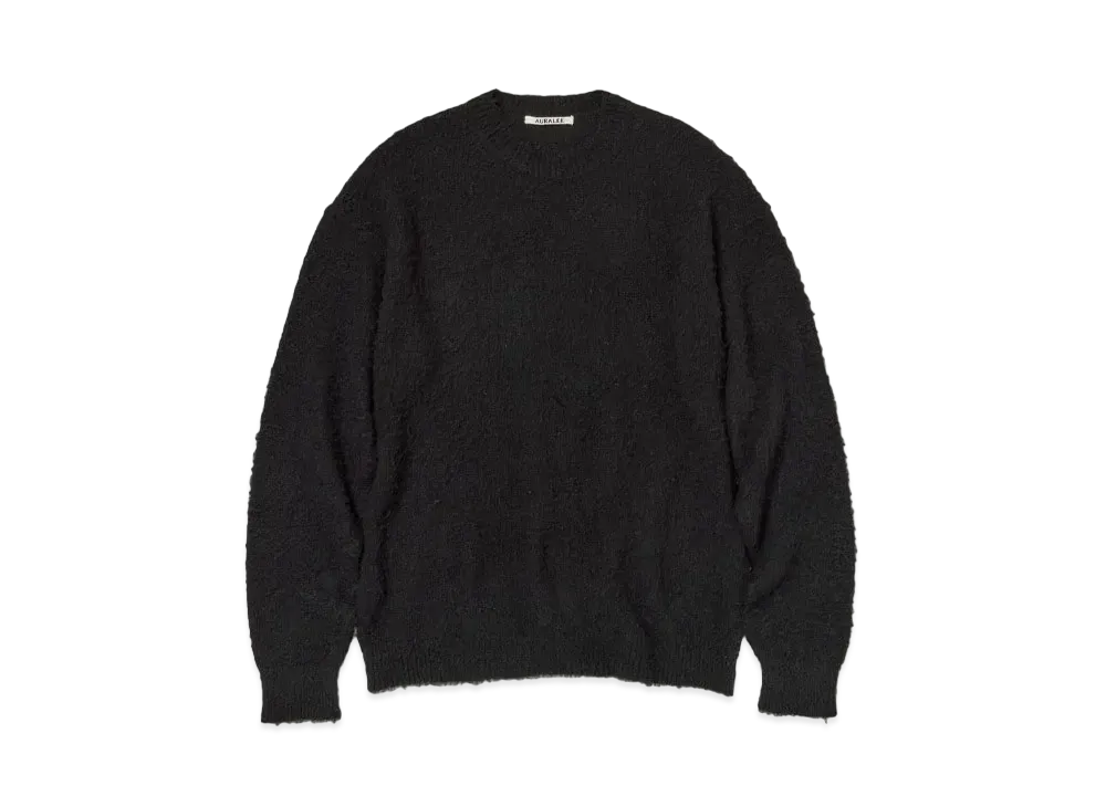 AURALEE Brushed Wool Cashmere Silk Knit P/O "Black"