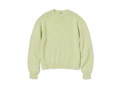 AURALEE Wool Soft Cord Knit P/O "Light Lime"