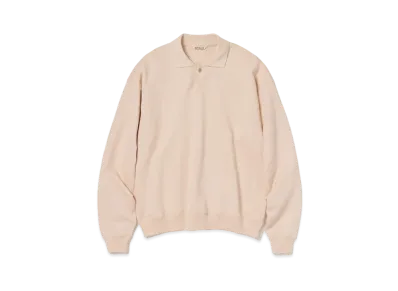 AURALEE Pima Light Sweat Polo "Light Pink"