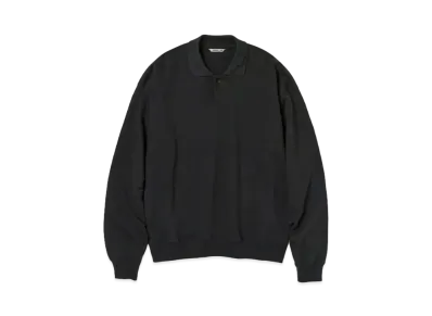 AURALEE Pima Light Sweat Polo "Ink Black"