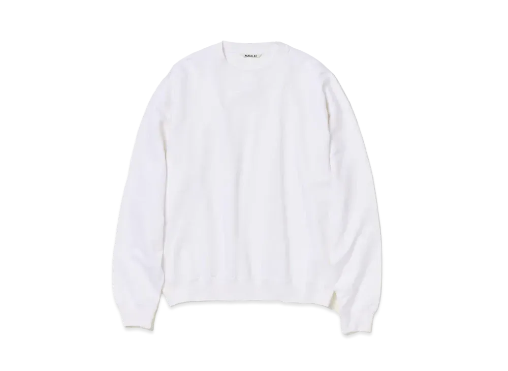 AURALEE Pima Light Sweat P/O "White"