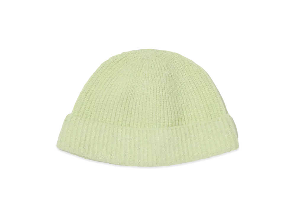 AURALEE Wool Soft Cord Knit Cap "Light Lime"