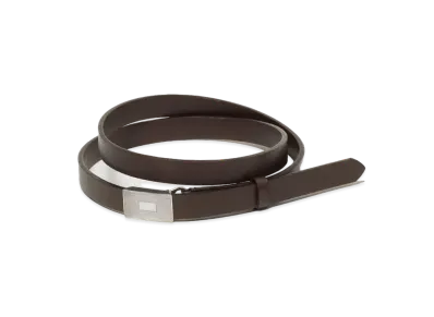 AURALEE Leather Slide Belt "Dark Brown"