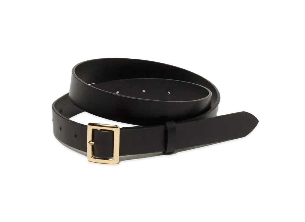 AURALEE Leather Square Buckle Belt "Black"