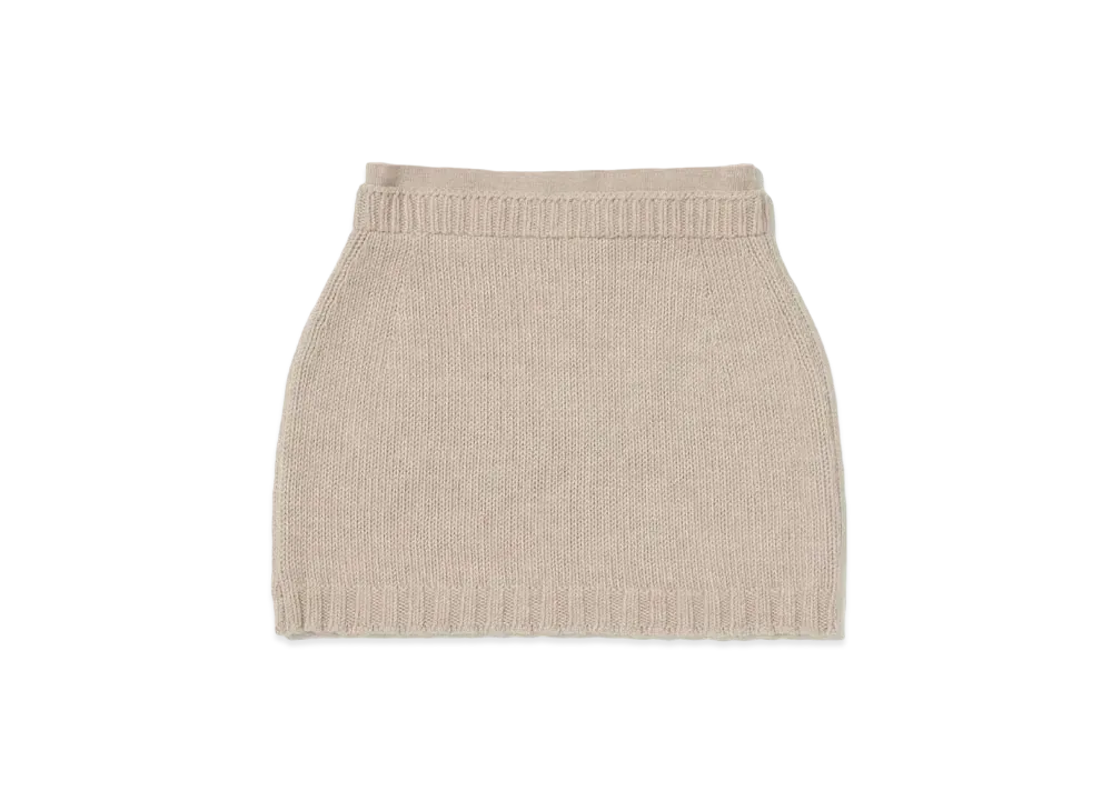 AURALEE Wool Soft Cord Knit Mini Skirt "Top Beige"