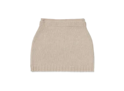 AURALEE Wool Soft Cord Knit Mini Skirt "Top Beige"