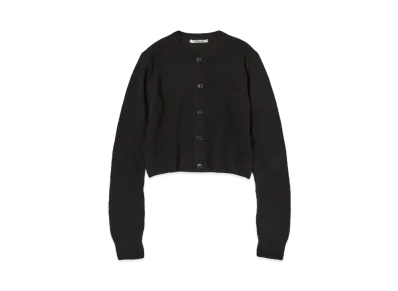 AURALEE Wool Cashmere Silk Knit Cardigan "Black"