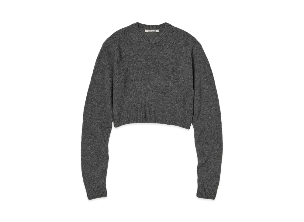 AURALEE Wool Cashmere Silk Knit Short P/O "Gray"