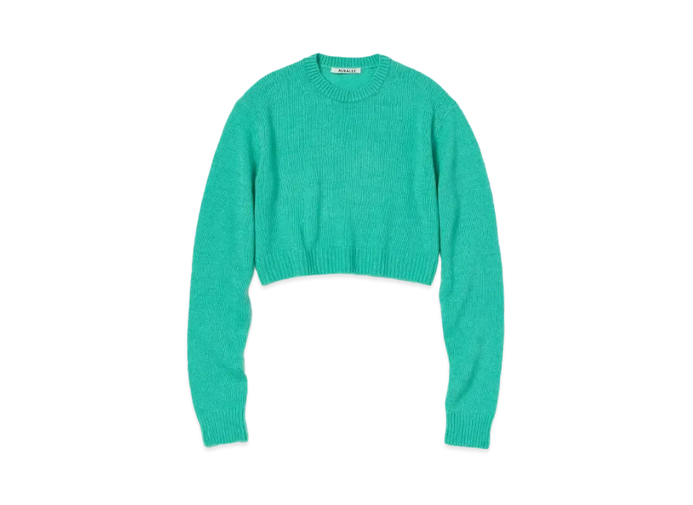 AURALEE Wool Cashmere Silk Knit Short P/O "Aqua Green"