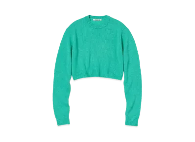 AURALEE Wool Cashmere Silk Knit Short P/O "Aqua Green"