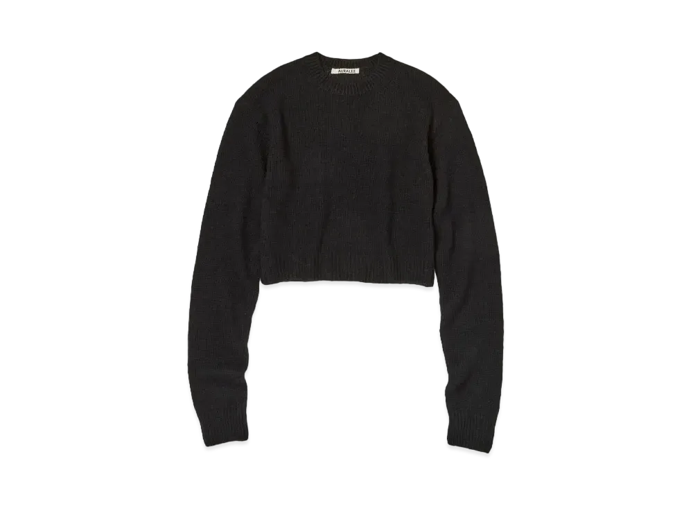 AURALEE Wool Cashmere Silk Knit Short P/O "Black"