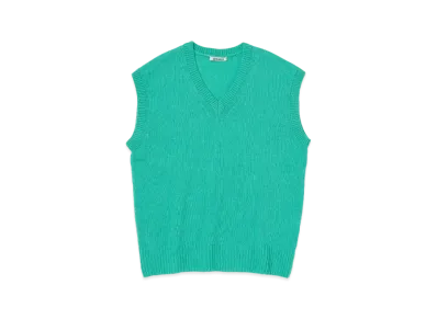 AURALEE Wool Cashmere Silk Knit Vest "Aqua Green"