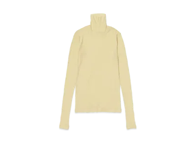 AURALEE High Gauge Sheer Rib Turtle Neck L/S Tee "Yellow"