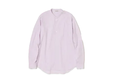 AURALEE SUVIN High Count Cloth Stripe Stand Collar Shirt "Light Purple"