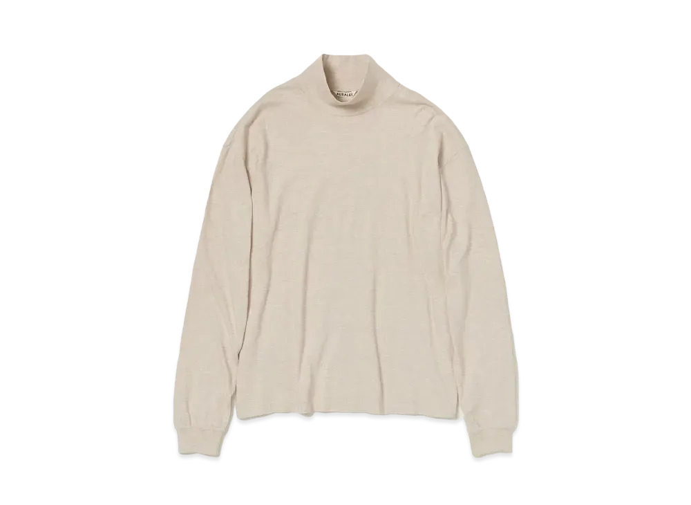 AURALEE Seamless Hi Neck L/S Tee "Top Brown"