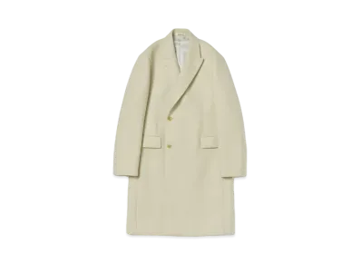 AURALEE Sponge Wool Melton Chesterfield Coat "Light Lime"