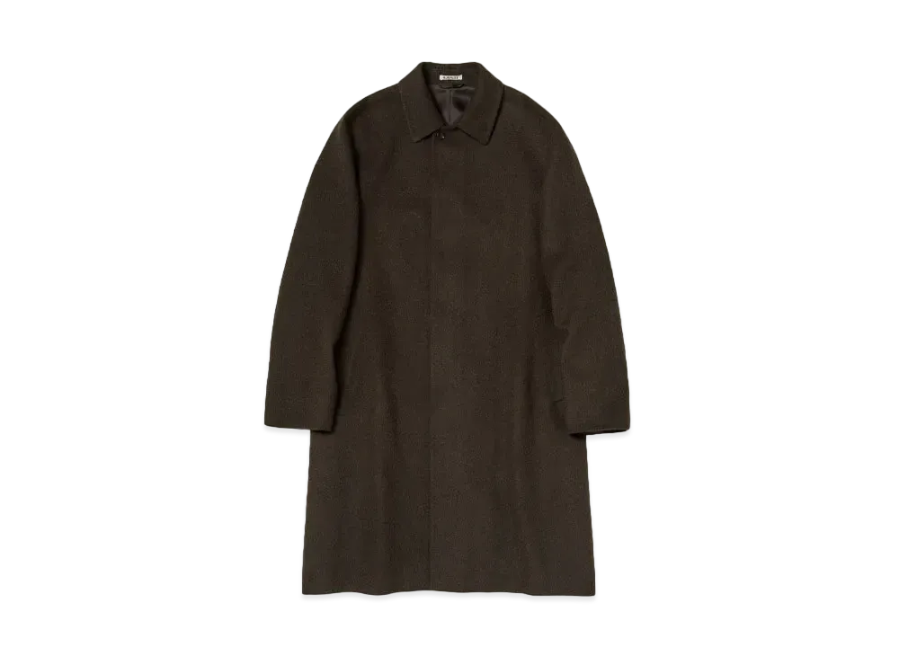 AURALEE Baby Camel Flannel Coat "Dark Brown"