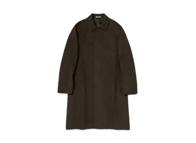 AURALEE Baby Camel Flannel Coat "Dark Brown"