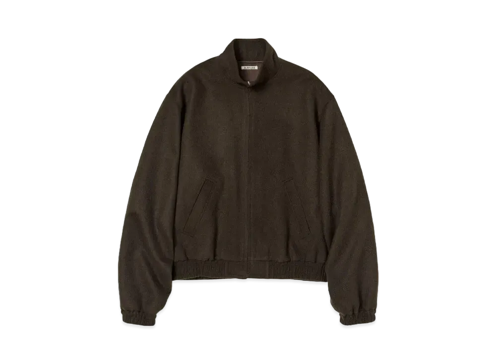 AURALEE Baby Camel Flannel Zip Blouson "Dark Brown"