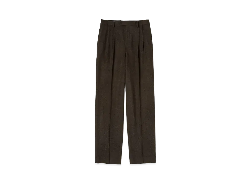 AURALEE Baby Camel Flannel Slacks "Dark Brown"